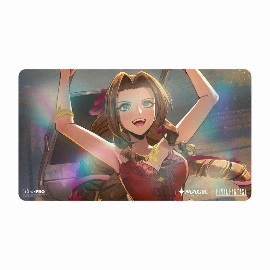 Ultra PRO FINAL FANTASY Aerith Gainsborough Spot Foil Playmat Magic The Gathering MTG Accessories 24x13.5in Non-Slip Rubber Backing
