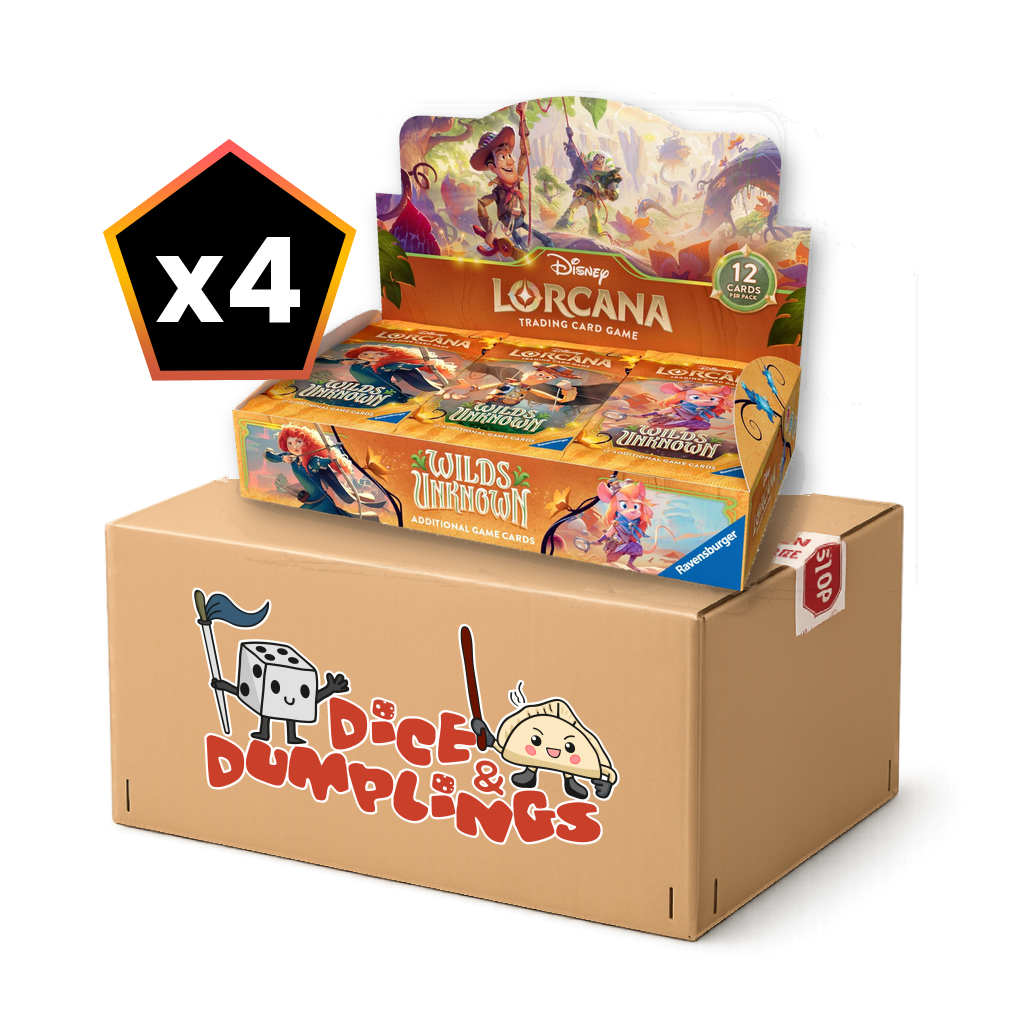 Lorcana Wilds Unknown booster box 4 box case PNG