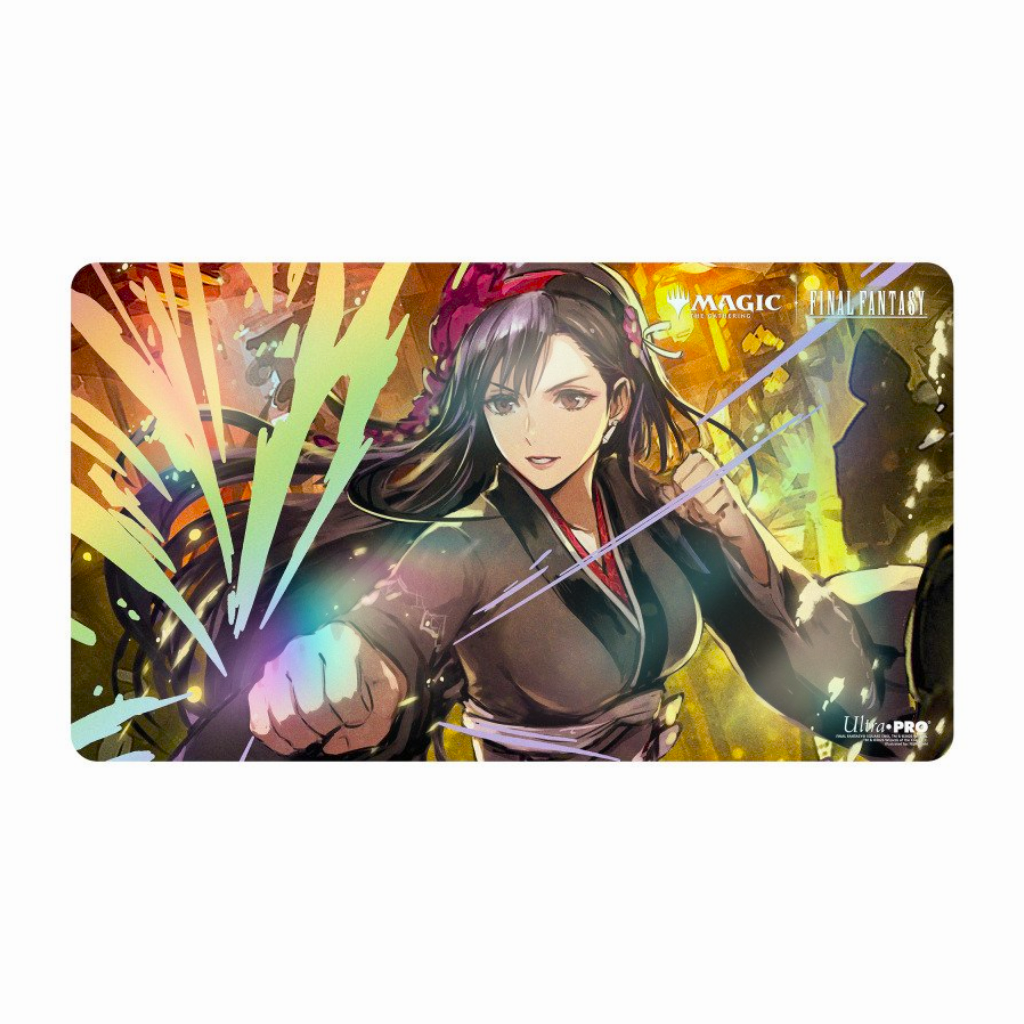 Ultra PRO FINAL FANTASY Tifa Lockhart Spot Foil Playmat Magic The Gathering MTG Accessories 24x13.5in Non-Slip Rubber Backing
