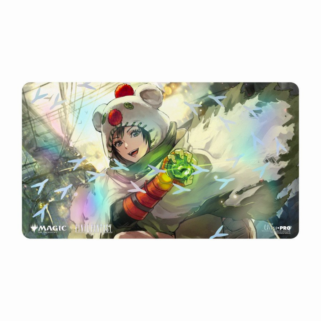Ultra PRO FINAL FANTASY Yuffie Materia Hunter Spot Foil Playmat Magic The Gathering MTG Accessories 24x13.5in Non-Slip Rubber Backing
