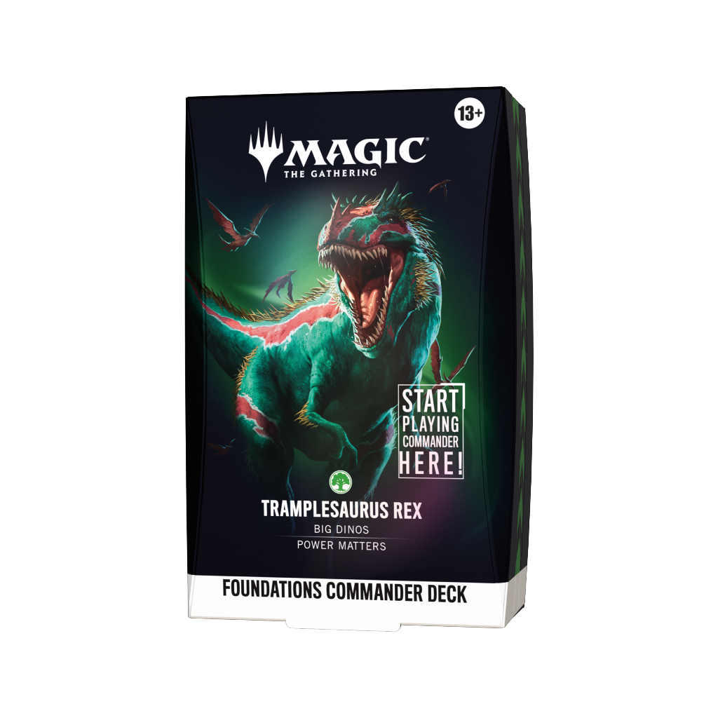 Foundations Commander Deck Tramplesaurus Rex Magic The Gathering MTG Dinosaurs Ghalta PNG

