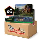 The Hobbit Play Booster Display Case of 6 Magic The Gathering MTG Dice and Dumplings PNG
 box topoper